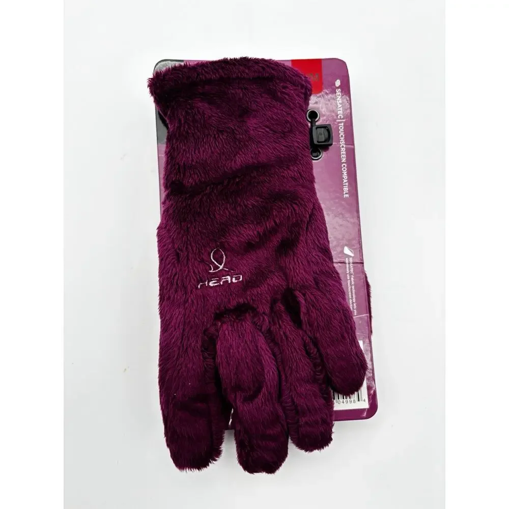 New. Head Sensatec Gloves Purple Medium Women's Faux Fur With Grip New With Tags
